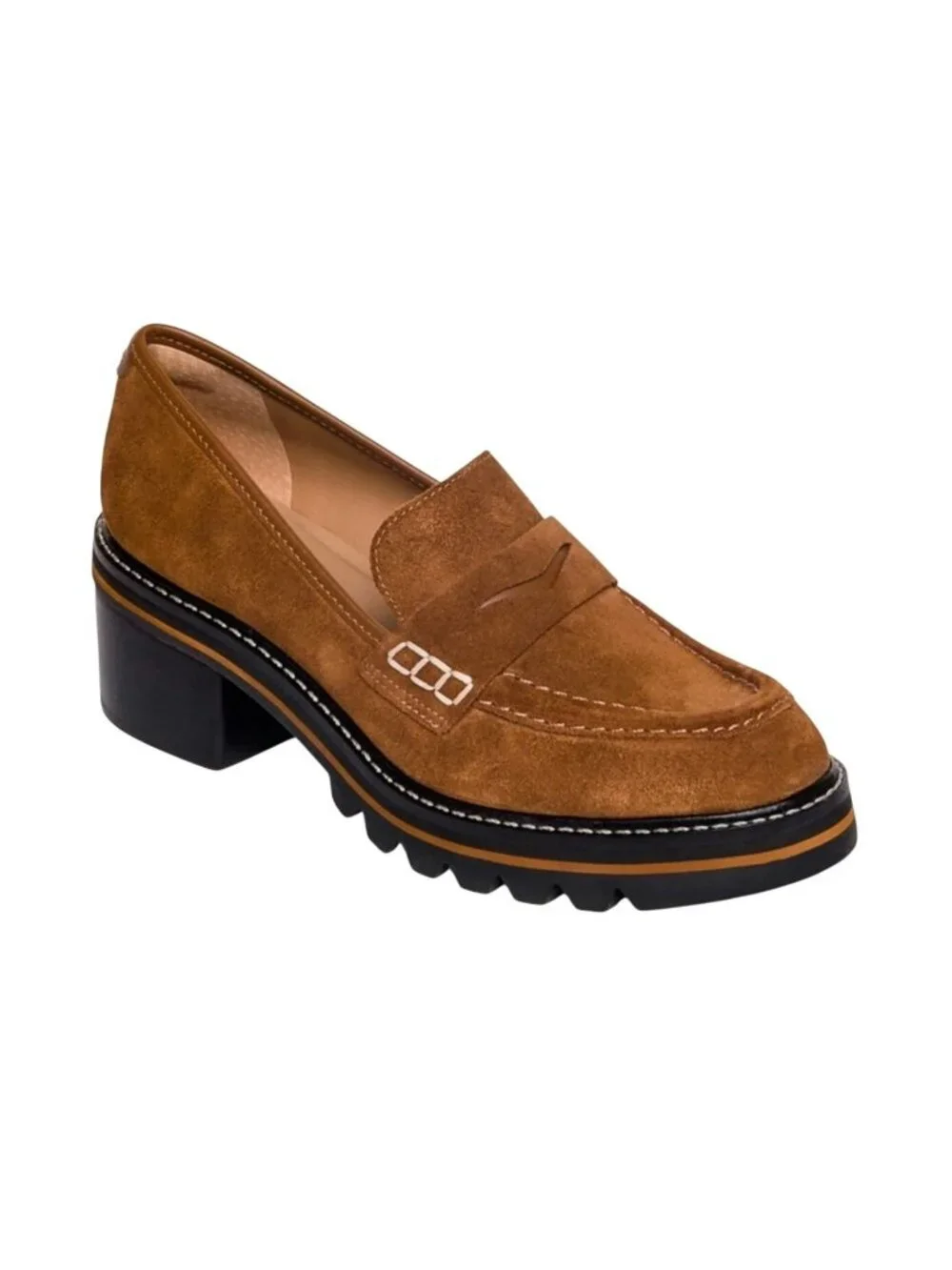 Bernardo Selma Suede Slip On Penny Loafers Womens 10M Cognac Brown - Picture 2 of 16